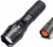 T6 Zoomable Aluminum Alloy LED Flashlight, Super Bright, Portable Torch, Powe...