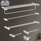 ACA Silver Single/Double Towel Rail Rack Bar Bath Shelf Toilet Paper Holder Wall