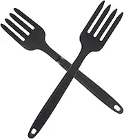 COLLBATH Convenient Pasta Forks 2 Large Silicone Forks Non-Burrs Comfortable Grip for Cooking