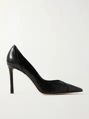 [Jimmy Choo] Jimmy Choo - Cass 95 Lizard-effect And Smooth Leather Pumps - Black - IT39.5 IT 39.5 Black
