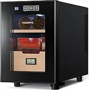 NEEDONE Humidor 16L, Electric Cooler Humidors for 100 Counts, Electronic Cabinet with Cooling Control, Spanish Cedar Wood Drawer Shelves, Digital Hygrometer Displays, Men
