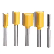 5pc Straight Dado Router Bit Set, 1/4 Inch Shank Cut Set...
