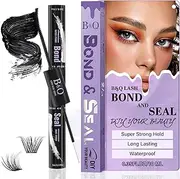 Lash Bond and Seal 10ML Eyelash Bond and Seal Lash Glue for Lash Clusters Black Bond Super Strong Lash Extension Bond and Seal Lasting Bond and Lock 72 Hours(DJST-Black-NEW)