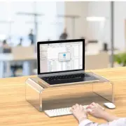 Home Clear Acrylic Monitor Stand Tabletop Laptop PC Computer Screen Riser