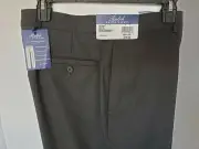 POLO RALPH LAUREN CHARCOAL CHECKED COMFORT FLEX PANTS FLAT FRONT Sz 32X32 NWT