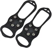 [Generic] Snow Cleats - Traction Cleats Shoes & Boots Anti-Slip Ice Grippers,Snow Gripper Spike, Winter Ice Grip Cleats Portable Versatile for Rock Climbing, Ice Fishing