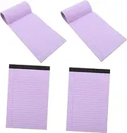JEWEDECO Grid Notebook 4 Pack Lined Memo Pads Legal Pad for Work Home A5 Size Nonstick Memo Pad Removable Sheets