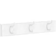 Wall Mount Coat Rack Hook Rail White Wood 18in 3 Hooks Heavy Duty Storage