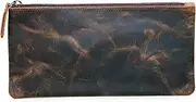Genuine Vintage Leather Pencil Case Pouch Pen Holder with Zipper Closure Brush Organizer Art Painting Supplies Office Marker Box Ruler Stationery Gift for Students Artist Painter & Writer Colleague