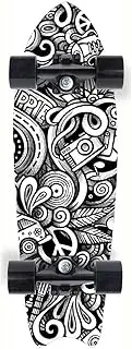 Skateboard 30 Inch Complete Skateboards, 7 Layers Canadian Maple Wood Deck Skateboard with ABEC-7 Bearing and PU Wheels, Skateboarding for Kids, Adults, Beginners and Professionals,b
