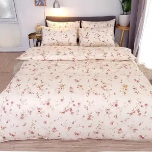 【Lust】法式玫瑰 100%純棉、雙人加大6尺床包/枕套/薄被套6X7尺、台灣製