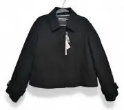 JW ANDERSON x UNIQLO Short Jacket Women Sz MEDIUM Black Wool Blend Classic Coat