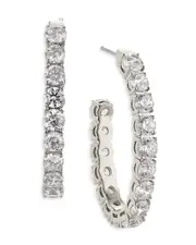 Nadri Social Lights Cubic Zirconia Open Hoop Earrings