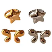 Adjustable Butterfly/Star Opening Rings Jewelry Stylish Adornment