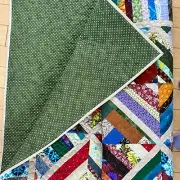 Homemade Quilt Multicolor Green & Blue Patchwork Beautiful NEW 59”x75”