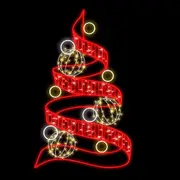 Christmas Complete Red Christmas Tree Lamp Pole Rope Light Motif 122cm