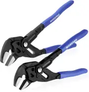 WORKPRO Pliers Wrench Set, 7 & 10-Inch CR-V Construction Wrench Pliers, Adjustab