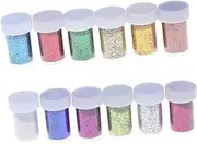 HOODANCOS 12 Bottles Colorful Gold Powder Granule for DIY Sequin Painting Craft Activities Decorating Masks Fun Glitter for