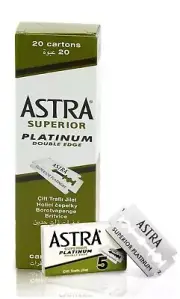 Astra Superior Platinum Double Edge Shaving Razor Blades 100 Ct Russia