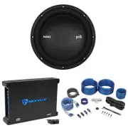 Polk Audio MM1042DVC 10” 1200w DVC Car Audio Subwoofer+Mono Amplifier+Amp Kit