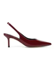 [Siren] Yory Slingback Kitten Heels in Wine Patent