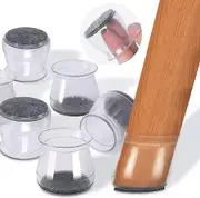 16pcs Extra Small Silicone Chair Leg Floor Protectors With Felt Chair Leg Caps Furniture Table Feet Covers Black