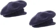 [OATIPHO] 2pcs Knitted Bow Beret Soft Comfortable Polyester Cotton Beret Hat French Beret for Girls