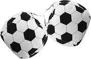 WESIEVYA Indoor Soccer Bean Bag Chair Cover 2pcs Plush Toy Storage Bag Soft Canvas Stuffed Animal Holder Easy to Fold Organizer