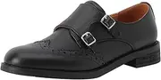 [U-lite] Womens Monk Strap Shoes Sheepskin Perforated Fashion Buckle Vamp Brouge Oxfords Dress Shoes