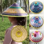 Wide Brim Natural Bamboo Hats Woven Straw Hats Men Women Outdoor