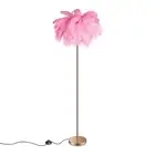 Feather Floor Lamp Corner Lamp Gold with 5 standard G4 Bulbs - Pink
