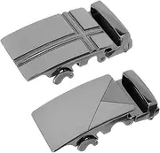 [Colaxi] 2pcs Fashion Mens Alloy Ratchet Belt Buckle Automatic Slide Buckle Replacements Business Causal for 3.5cm Leather Belt Waistband Accessories