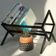 Creative Desktop Small Bookshelf Vinyl Record Storage Rack Wrought Iron