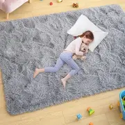 Ultra Soft Grey Rugs for Bedroom 3x5 Feet, Fluffy Shag Area Rugs for Living