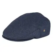 Men's Herringbone Flat Ivy Newsboy Hat Wool Blend Gatsby Cabbie Cap (Navy, 7 ...