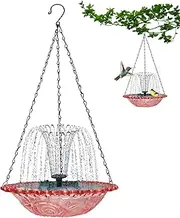 Birdbaths for Outdoors - Garden Bird Solar Fountain - Hangable Feeder Drinking Bath for Hummingbird Outdoor Patio Balcony Outside Garden Decor