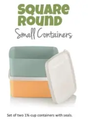 Tupperware SQUARE ROUND SMALL CONTAINERS ~ Set of 2 ~ 1.75 Cups ~ BRAND NEW!