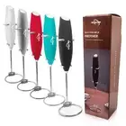 NAPCAM milk frother, coffee accessories handheld mixer blender color silver