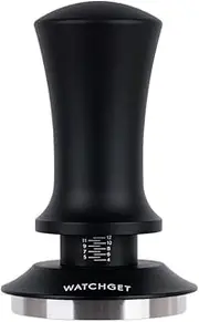 [watchget] 53mm Espresso Coffee Tamper, Spring Loaded Tamper Stainless Steel Barista Espresso Tamper Calibrated Espresso Hand Tamper with Scale for 54mm Espresso Machine Portafilter