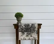 Black Toile Table Runner Colonial Home Decor Table Centerpiece Dining Linens
