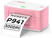 MUNBYN Thermal Label Printer 300DPI, 4x6 inch USB Shipping Label Printer for Shipping Packages, Thermal Printer 941BP for Shipping Labels with USPS Shopify, Windows and Mac