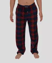 $37 Members Only Men's Red Blue Plaid Fleece Pant Sleepwear PJ Pants Size L