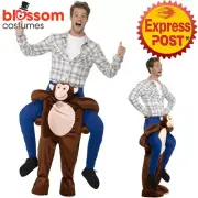 CA394 Piggyback Monkey Shoulder Carry Me Ride On Party Costume Mascot Adult