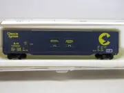 CON-COR-#001-5562-1-CHESSIE SYSTEM-60' BOXCAR #489889-W/MICRO TRUCKS-N SCALE