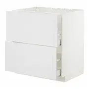 METOD / MAXIMERA base cab f sink+2 fronts/2 drawers, white/Stensund white, 80x60x80 cm