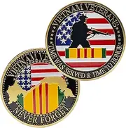 [DFFDFF] US. Military Vietnam Veterans Never Forget Gold Plated Challenge Coin Thank You for Your Service Appreciation Coin Gift