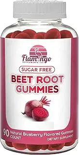 Flamingo Supplements Beet Root Gummies Sugar Free 1500 MG - Naturally Flavored, Vegan, Non-GMO, Halal- Promotes Healthy Circulation, Heart Health and Stamina- 90 Count