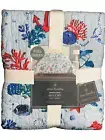 Vera Bradley Nautical Full/Queen 3pc Quilt Set Blue Sealife Seahorse Coral