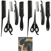 10Pc Beauty Barber Hair Scissors Shear Shaving Razor And Comb Set