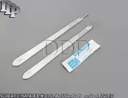 PREMIUM GRADE SCALPEL HANDLE #3 LONG STRAIGHT AND ANGLED + 10 EACH #10 BLADE